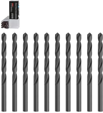 TERRAX by RUKO Spiralbohrer Ø 4,2 – DIN 338 Typ N – HSS-G geschliffen im 10er-Pack – Profi Metallbohrer für Stahl, Edelstahl, Guss, Aluminium, Messing