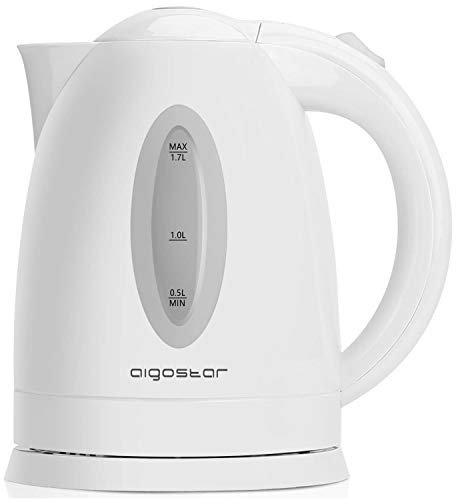 Aigostar Sea 30CDW - Bollitore elettrico in plastica da 2200W con capacità da 1.7L. Protezione Boil-dry. BPA FREE. Design Esclusivo