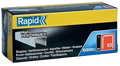 Rapid Tackerklammern Typ 53, 10mm Klammern, 5.000 Stk. Großpackung, Feindrahtklammern für Holz und Stoffe