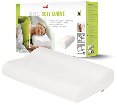 SISSEL Erwachsene Kissen Soft Curve Nackenkissen, weiß, S