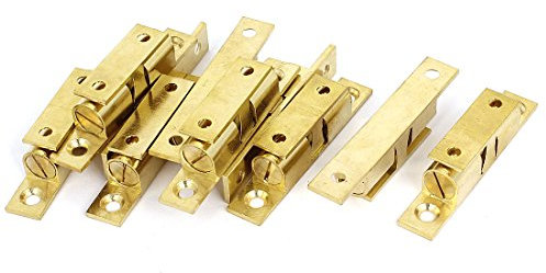 sourcing map 70mm Long Cupboard Cabinet Door Brass Double Ball Catch Latch 10pcs