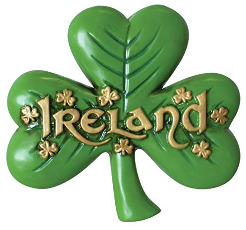 Carrolls Irish Gifts Antiker Magnet mit großem Kleeblatt und goldfarbener „Irland”-Aufschrift sowie kleinem Kleeblatt