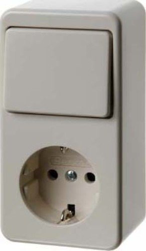 Berker Kombination/Steckdose ws 479640 Wippschalter, AP AUFPUTZ Schalter-/Steckdosenkombination 4011334203902