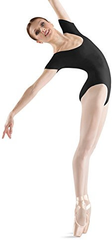 Bloch Dance Damen Cavalier Gymnastikanzug, kurzärmelig, Schwarz, Größe L