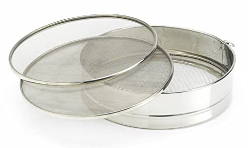 Artame Tamis à Farine Setaccio per Pasticceria 3 Griglie intercambiabili, Acciaio Inossidabile, Inox, 26 cm