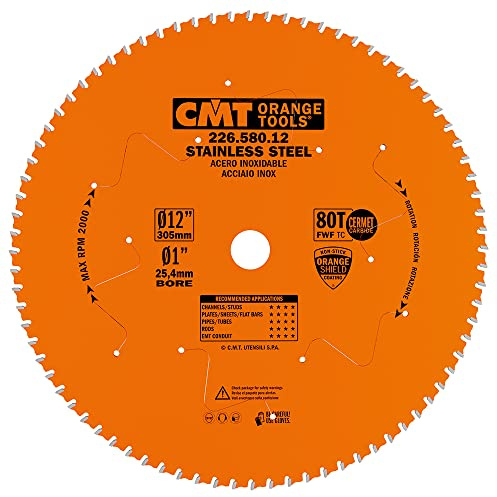 CMT ORANGE TOOLS 226.580.12 - HM-KREISSÄGEBLATT FÜR EDELSTAHL 305X2,2/1,8X25,4 Z80 FWF