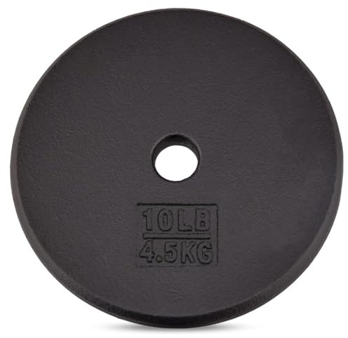 Yes4All 1-inch Cast Iron Weight Plates for Dumbbells – Standard Weight Disc Plates (10 lbs, Single)