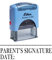 Printtoo Unterschrift der Eltern DATUM Glanzend Selbstfarber Stempel Buro Stationar Stempel