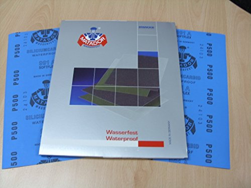 Starcke Matador Wet and dry sandpaper. A Weight 1 pack of 10 sheets 500 grit