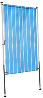 Angerer Freizeitmöbel GmbH Balkonsichtschutz Exklusiv - Senkrechtmarkise für Sicht- und Sonnenschutz - Montage ohne Bohren und Dübeln - ideale Balkonmarkise für Mietwohnungen (Blau, 120 cm)