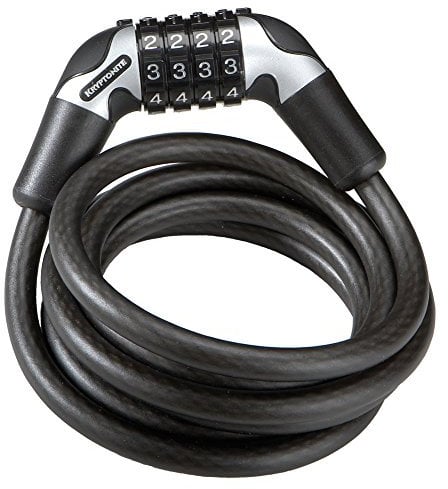 Kryptonite 999928 Spiralkabel Krypto Flex 1018 Combo Cable Coiled, Black, 10mm/180cm