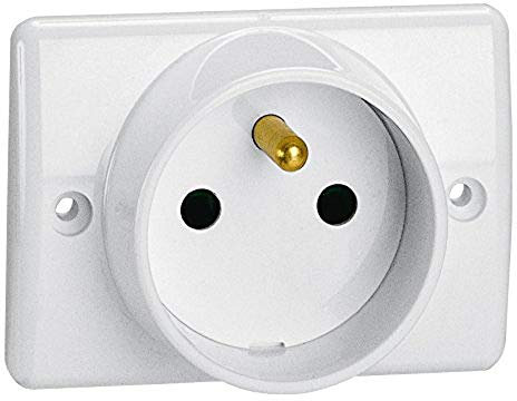 Prise à encastrer pour plinthe 2P+T 16A 250V~ blanc