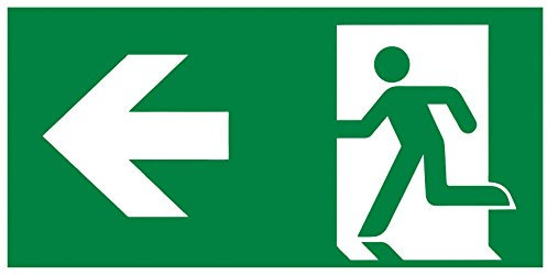 Connex DY220861 Panneau de signalisation Phosphorescent Sortie de Secours Gauche (Notausgang Links) 300 x 150 mm