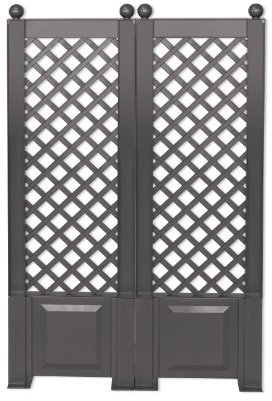 Rank- und Sichtschutz-Spalier 2er Set. 140 cm hoch. 2x43 cm breit. anthrazitfarben