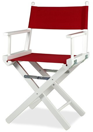 Regista P Regiestuhl faltbar aus lackiertem Holz und Stoff Weiß/Rot