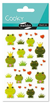 Maildor CY020O Packung mit Stickers Cooky 3D (1 Bogen, 7,5 x 12 cm, ideal zum Dekorieren, Sammeln oder Verschenken, Frosch) 1 Pack