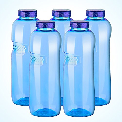IMHA Trinkflaschen BPA-frei Tritan Wasserflasche 1 Liter / 0,75 Liter / 0,5 Liter (5 x 1 l)
