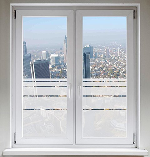 INDIGOS UG Sichtschutzfolie Fenster innen - Fensterfolie Milchglasfolie selbstklebend satiniert Blickdicht matt 70x50 cm - Glasdekorfolie für Fenster, Glastüren, Badezimmer, Büro