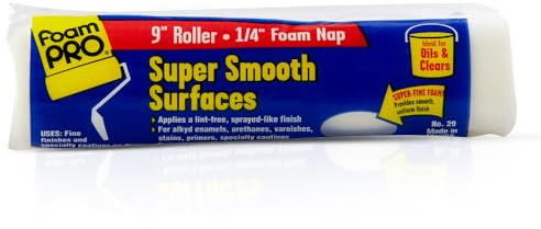 FoamPRO 29 Foam Paint Roller, 9 x 1/4 - Smooth Surface Foam Roller for Doors, Cabinets, & Metal - High Density Foam for Oil & Water-Based Paints - Streak-Free, Lint-Free Results - 1 Piece