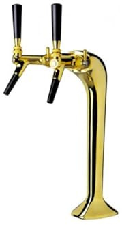 ich-zapfe.de Schanksäule Gold 2-leitig, elegant, 'Topp-Qualität!'