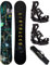 Airtracks Herren Snowboard Set Freeride Freestyle – Data Flat Zero Rocker Wide Snowboard 164 - Softbindung Master L - SB Bag