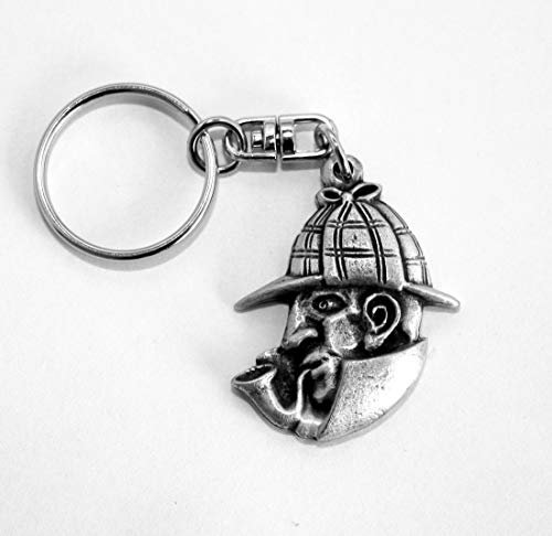Sherlock Holmes Porte-clés (Porte-clé), dans un FINE ÉTAIN ANGLAIS, fait à la main (Hin )