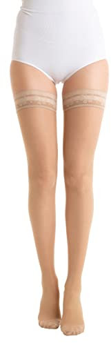 Relaxsan Basic 870 (Hautfarbe 4/XL) Oberschenkel Stützstrümpfe Damen 18-22 mmHg, mit Silikonband, Kompressionsstrümpfe 140 den