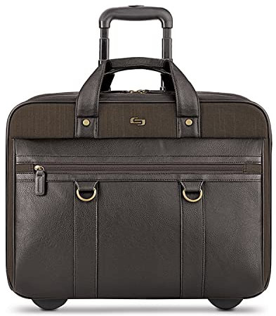 Solo New York Roller, Espresso, 14 X 17.8 X 6.3, Macdougal Rolling Laptop Bag