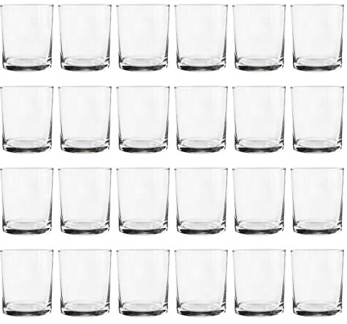 Argon Tableware 24x 280ml Classic Whisky Cocktail Glasses - Gift Short Kitchen Drinking Tumbler Glass Whiskey Water Juice Barware Set - Dishwasher Safe