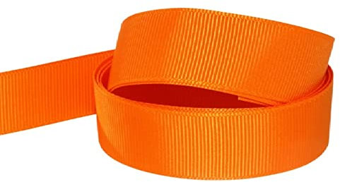 Grosgrain Ribbon - 25MM X 10Meters - (Orange).Double Sided, for Gifts Wrap Sew Party, Decorations Events Dress Wedding Christmas Crafts, Bows Floral Balloons Hairs, Cake More