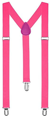 Toocool - Bretelle donna uomo straccali suspenders regolabili elastiche ballo danza BR-01[fuxia,Taglia unica]
