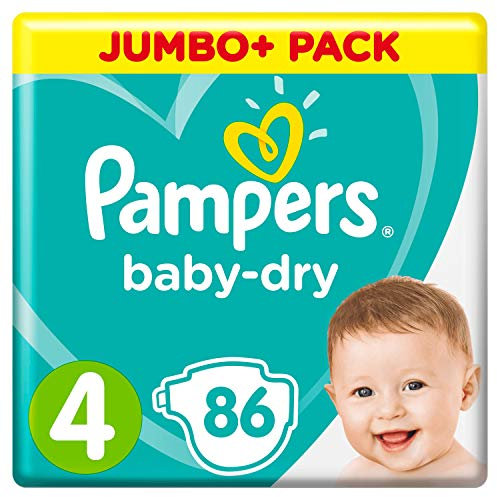 Pampers (Alte Version), Baby Windeln Größe 4 (9-14kg), 86 Stück, JUMBO PLUS PACK