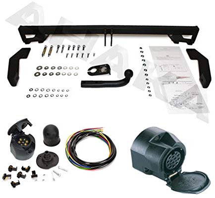 AHK Anhängerkupplung mit Elektrosatz 13 polig für Fiat Doblo 2001-2009 Anhängevorrichtung Hängevorrichtung - starr, mit angeschraubtem Kugelkopf