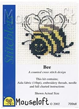Mouseloft Mini Cross Stitch Kit - Bee, Stitchlets Collection