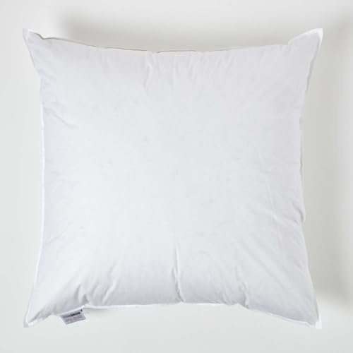 HOMESCAPES Luxury Duck Feather Cushion Inserts 80cm x 80cm (32 x 32”) Perfect Bounce Back and Down-Proof Cover, Generously Filled Inner Pads Fillers, Hypoallergenic, RDS Certified, Machine Washable