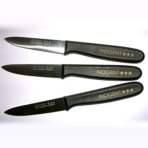 NOGENT 3 ETOILES - Couteaux d'office X3 Classique m/noir sans dents*