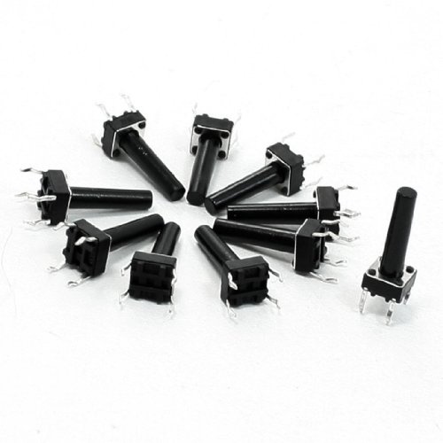 uxcell 10 Pcs 6x6x17mm 4-Pin DIP PCB Momentary Tactile Tact Push Button Switch