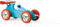 Vilac - 2309b - Voiture De Course - Turquoise Et Rouge