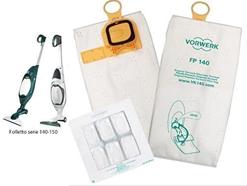 6 SACCHETTI + 6 PROFUMI ORIGINALI PER FOLLETTO VK 140 150 ASPIRAPOLVERE VORWERK ORIGINALE