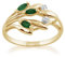 gelb 9 Karat Gold 0.17ct Ct Natürlicher Smaragd & Diamant Blume Ring