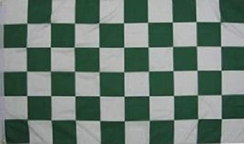U24 - Bandiera a quadri verde – bianco, 90 x 150 cm