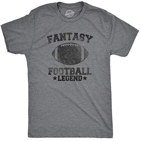 Crazy Dog Tshirts - Mens Fantasy Football Legend Funny T Shirt Season Novelty Graphic Dad Gameday (Dark Heather Grey) - XXL - Herren - XXL