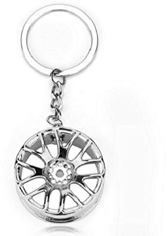 Familienkalender Chrom Tuner Alu Felgen Schlüsselanhänger glänzend | Tuning | Auto | Wheel | Car | Speichenfelge | Geschenk | Jungen | Kinder | Herren | Männer | Sport | silberfarben