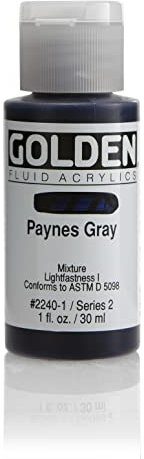 Pro-Art Paynes Gry-Golden Fluid Acrylic, Acrylic, Multicolour