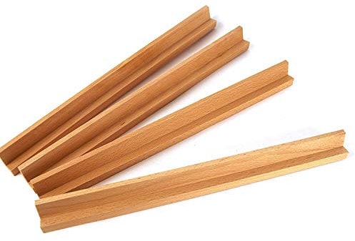 Trimming Shop Replacement Letter Tiles Holder Square Rack Wooden Tray Tile Holder Stand for Board Games, Spelling Learning Activities, Arts & Craft, DIY, 36cm Length, 4pcs