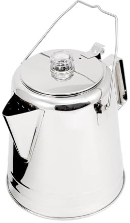 Gsi Outdoors Glacier Perkolator aus Edelstahl, Unisex, Outdoors Gletscher Edelstahl 28 Tassen Perkolator Ultra-Rugging für Kaffee beim Camping mit Gruppen, 65028, Edelstahl poliert, 28 Cup