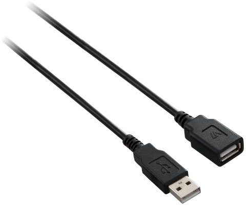 V7 V7E2USB2EXT-05M 5 m Male to Female USB 2.0 A to A Extension Cable - Black
