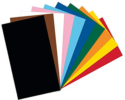 folia 6122/4/09 - Tonkarton Mix, DIN A4, 220 g/m², 100 Blatt sortiert in 10 Farben, zum Basteln und kreativen Gestalten von Karten, Fensterbildern und für Scrapbooking