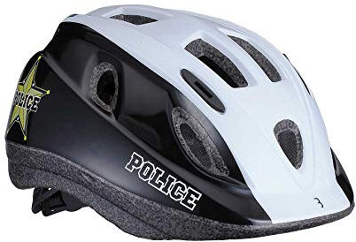 BBB Casque de vélo pour Enfants Boogy | Garçons et Filles Montagne et de Route, Skateboard, Patinage en Ligne | BHE-37 Police S (48-54 cm)