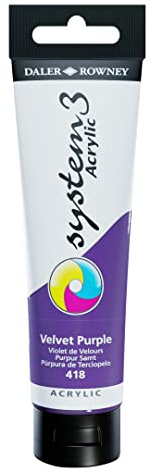 Daler Rowney System3 Velvet Purple 150ml Acrylic Paint Tube - Acrylic Painting Supplies for Artists and Students - Artist Paint for Murals Canvas and More - Art Paint for All Skill Sets